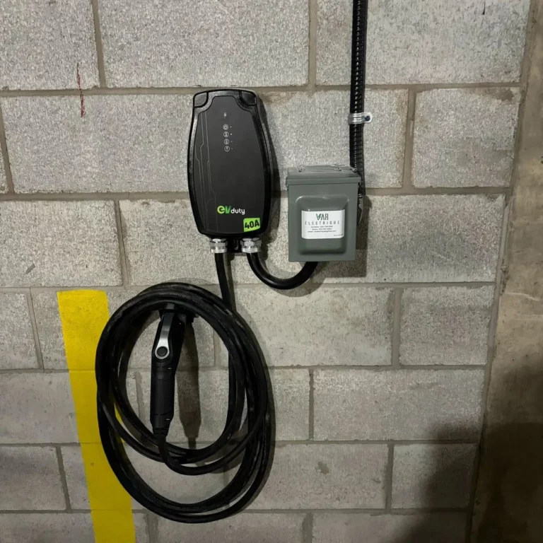 EV charger installed in a condo underground parking