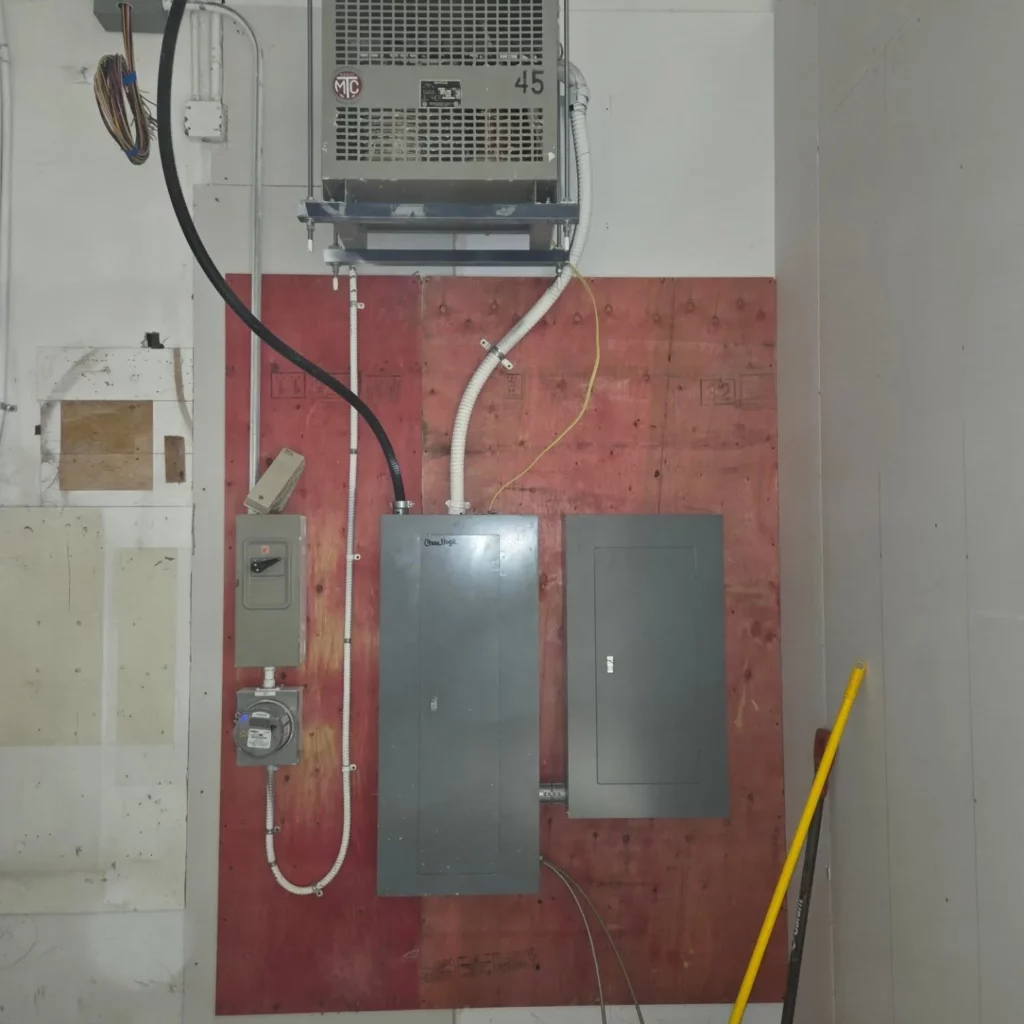 New electrical panel added after the transformer relocation
